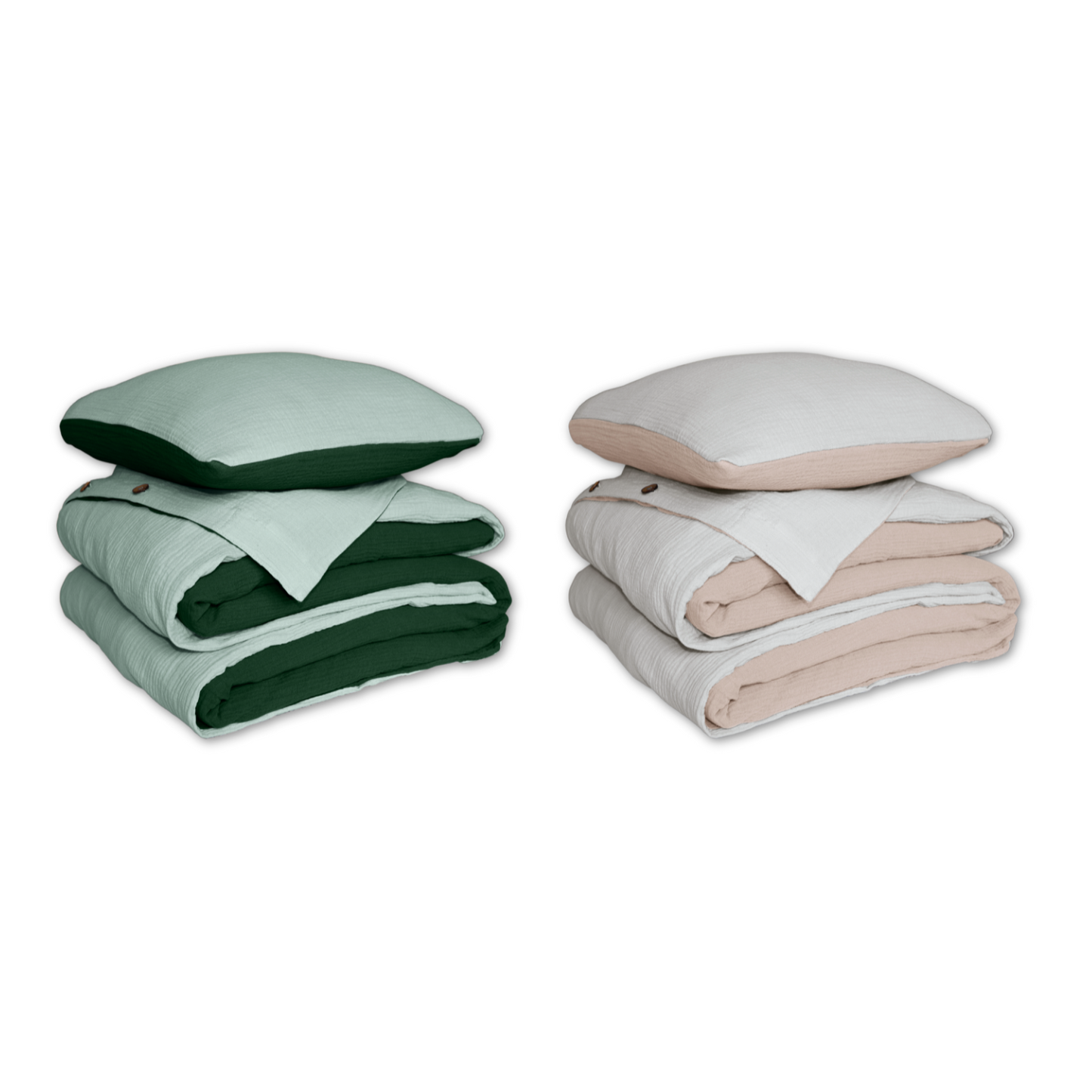 2er-Set Musselin Bettwäsche-Bundles