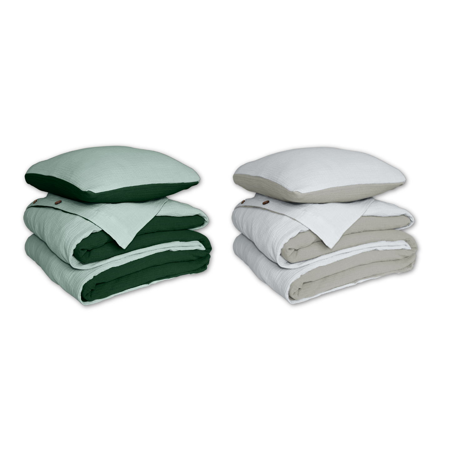 2er-Set Musselin Bettwäsche-Bundles