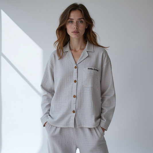 Langarm Musselin Pyjama Set 2-Teilig