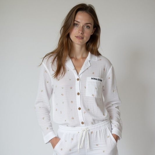 Langarm Musselin Pyjama Set 2-Teilig
