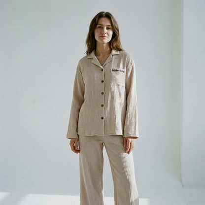 Langarm Musselin Pyjama Set 2-Teilig