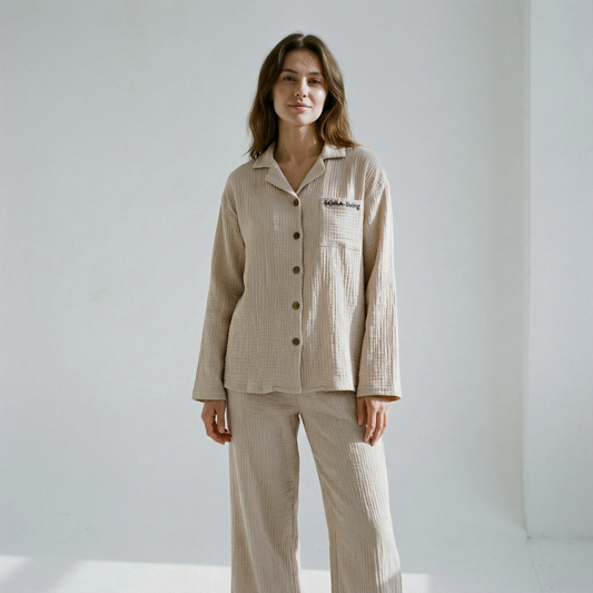 Langarm Musselin Pyjama Set 2-Teilig