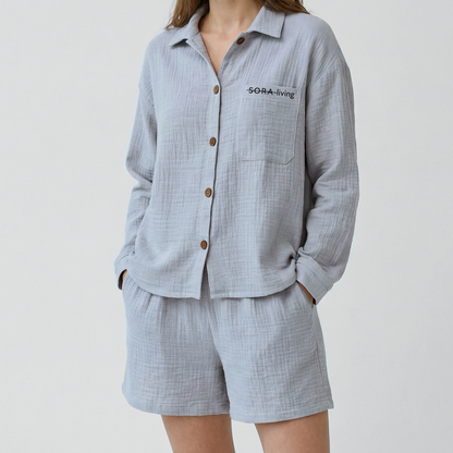 Langarm-Shorts Musselin Pyjama Set 2-Teilig Bundles