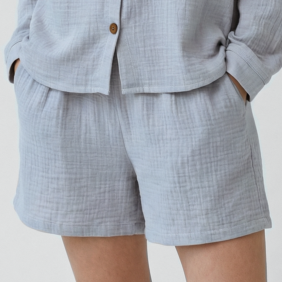 Langarm-Shorts Musselin Pyjama Set 2-Teilig Bundles