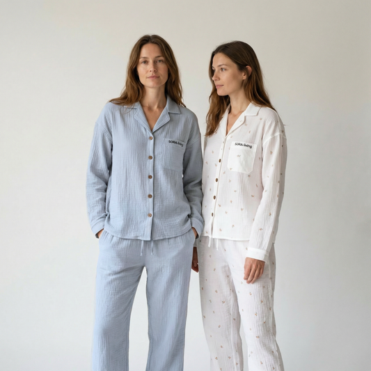 Langarm Musselin Pyjama Set 2-Teilig Bundles