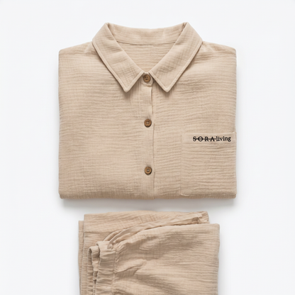 Langarm Musselin Pyjama Set 2-Teilig