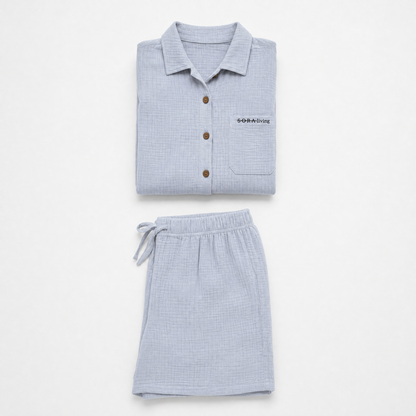 Langarm-Shorts Musselin Pyjama Set 2-Teilig Bundles